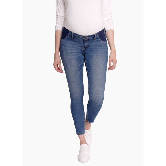 New Ingrid & Isabel Maternity Skinny Jeans With Inset Panel Medium Wash Size 28 - Picture 1 of 4
